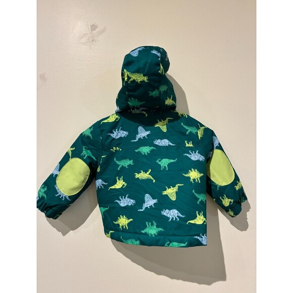 NWOT Cat & Jack Green Dinosaur Puffer Jacket Coat - 18M - Picture 3 of 6